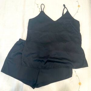 Black Satin Pajama set by Stars Above